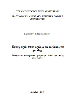Önümçiligiň tehnologiýasy we meýdan-çäk guralyşy